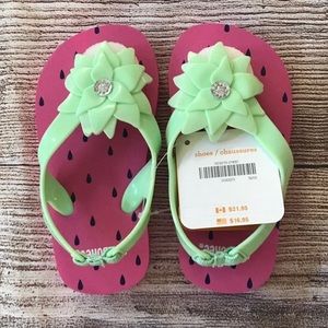 Gymboree Baby Girls 5/6 Strawberry Flip Flops